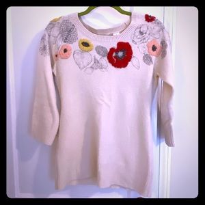 Sweater with Embroidered Flower details